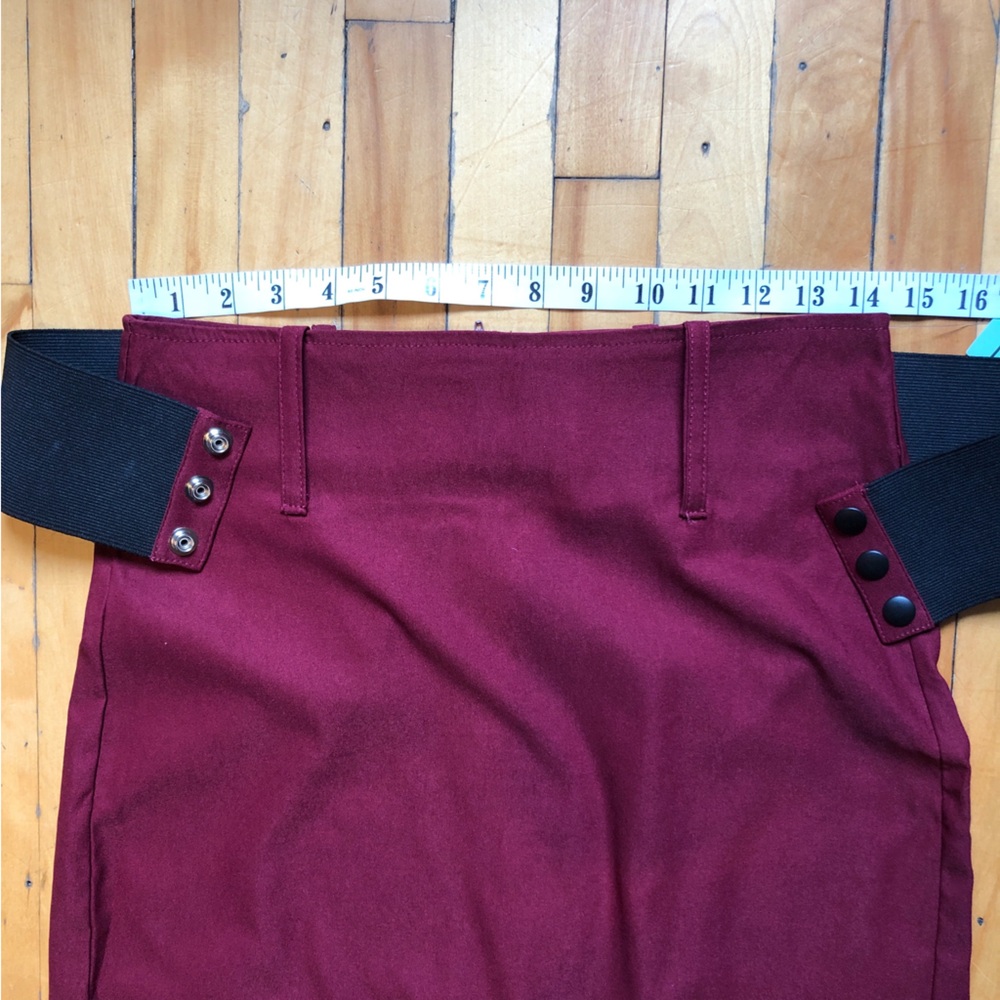 LG/XL NWT Rocksteady Pinup Retro Rockabilly Burgundy Pencil Skirt Modcloth - Picture 7 of 10